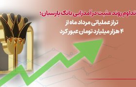 تداوم روند مثبت درآمدزایی بانک پارسیان؛ تراز عملیاتی مرداد ماه از4 هزار میلیارد تومان عبورکرد